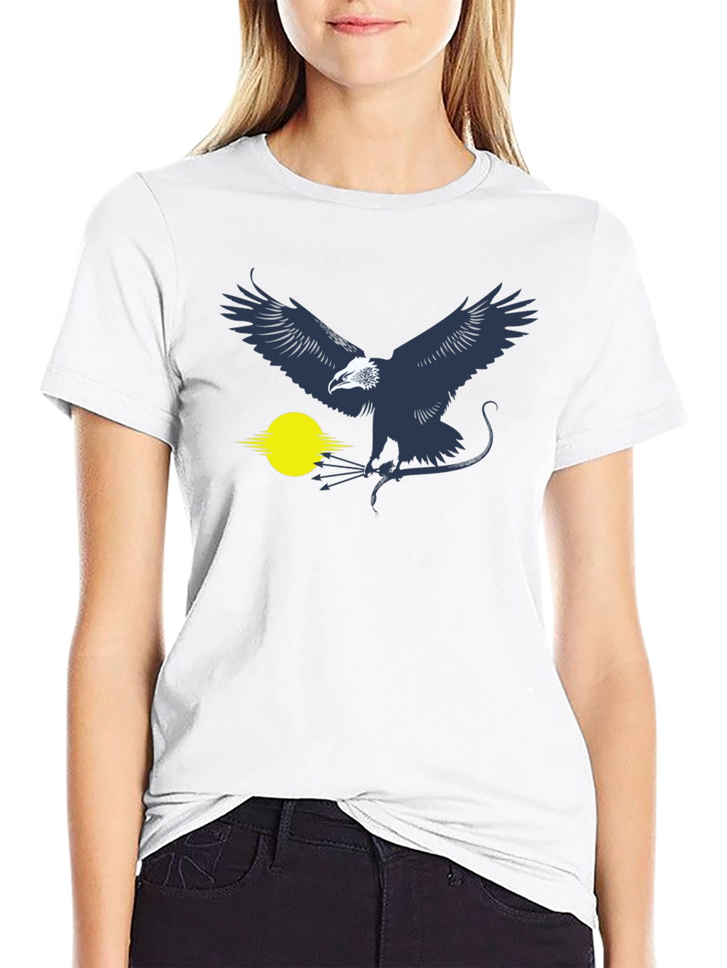Eagle Graphic T-Shirt - Black Cotton Blend