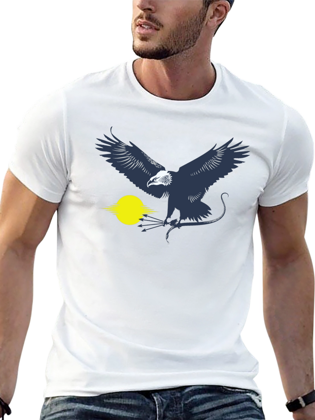 Eagle Graphic T-Shirt - Black Cotton Blend