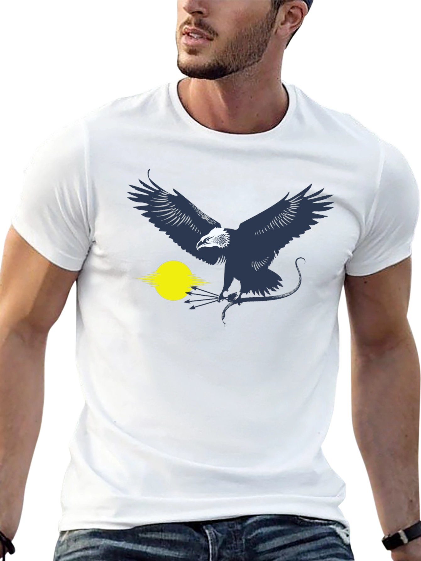 Eagle Graphic T-Shirt - Black Cotton Blend