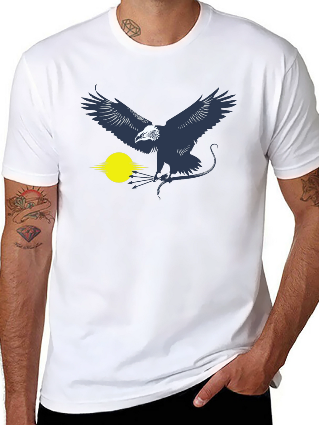 Eagle Graphic T-Shirt - Black Cotton Blend