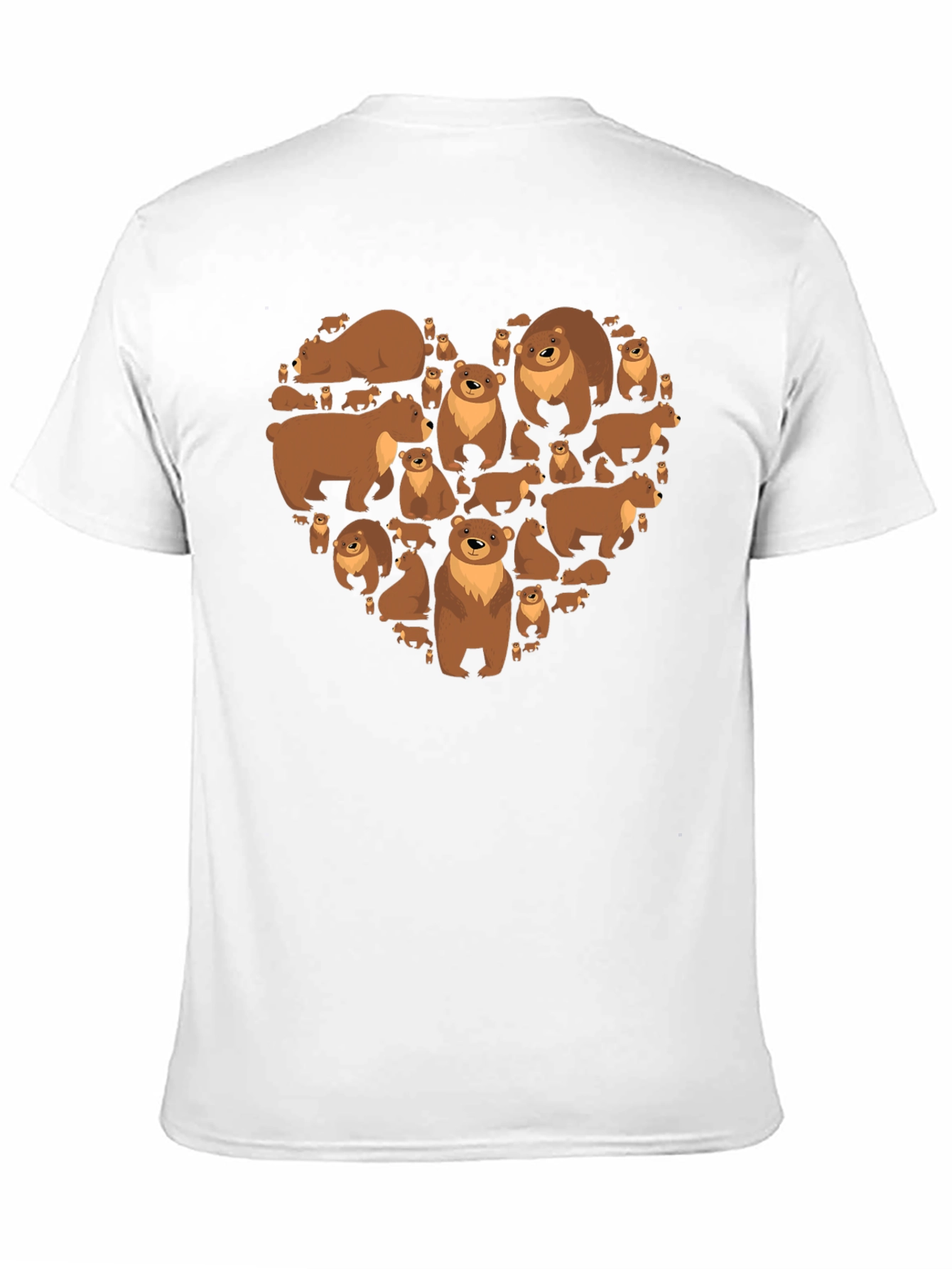 Bear Heart Graphic T-Shirt - Casual Black Tee