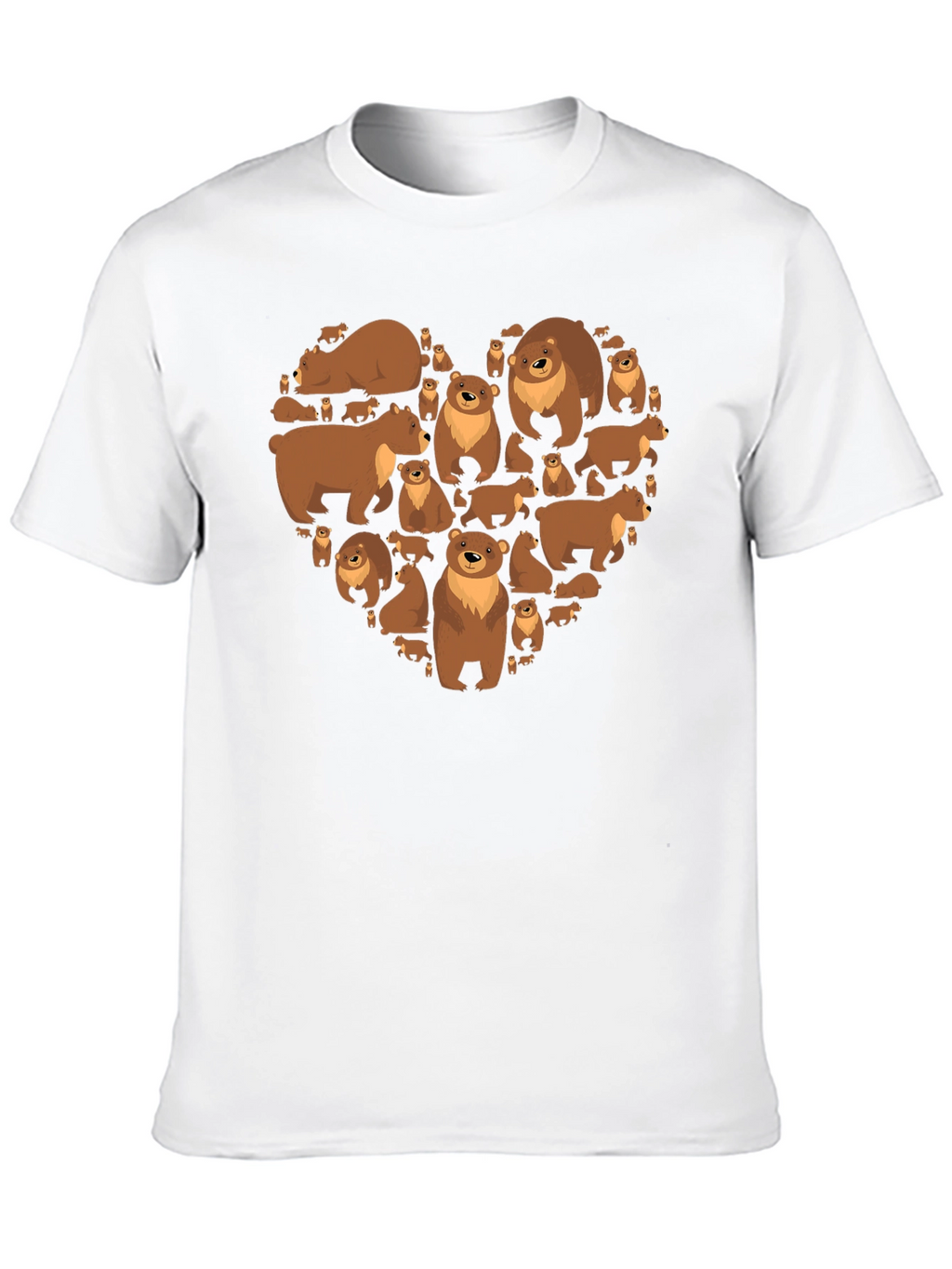 Bear Heart Graphic T-Shirt - Casual Black Tee
