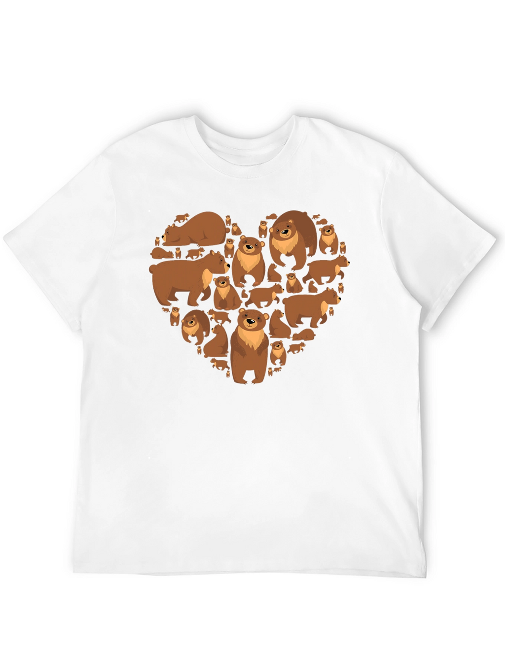 Bear Heart Graphic T-Shirt - Casual Black Tee