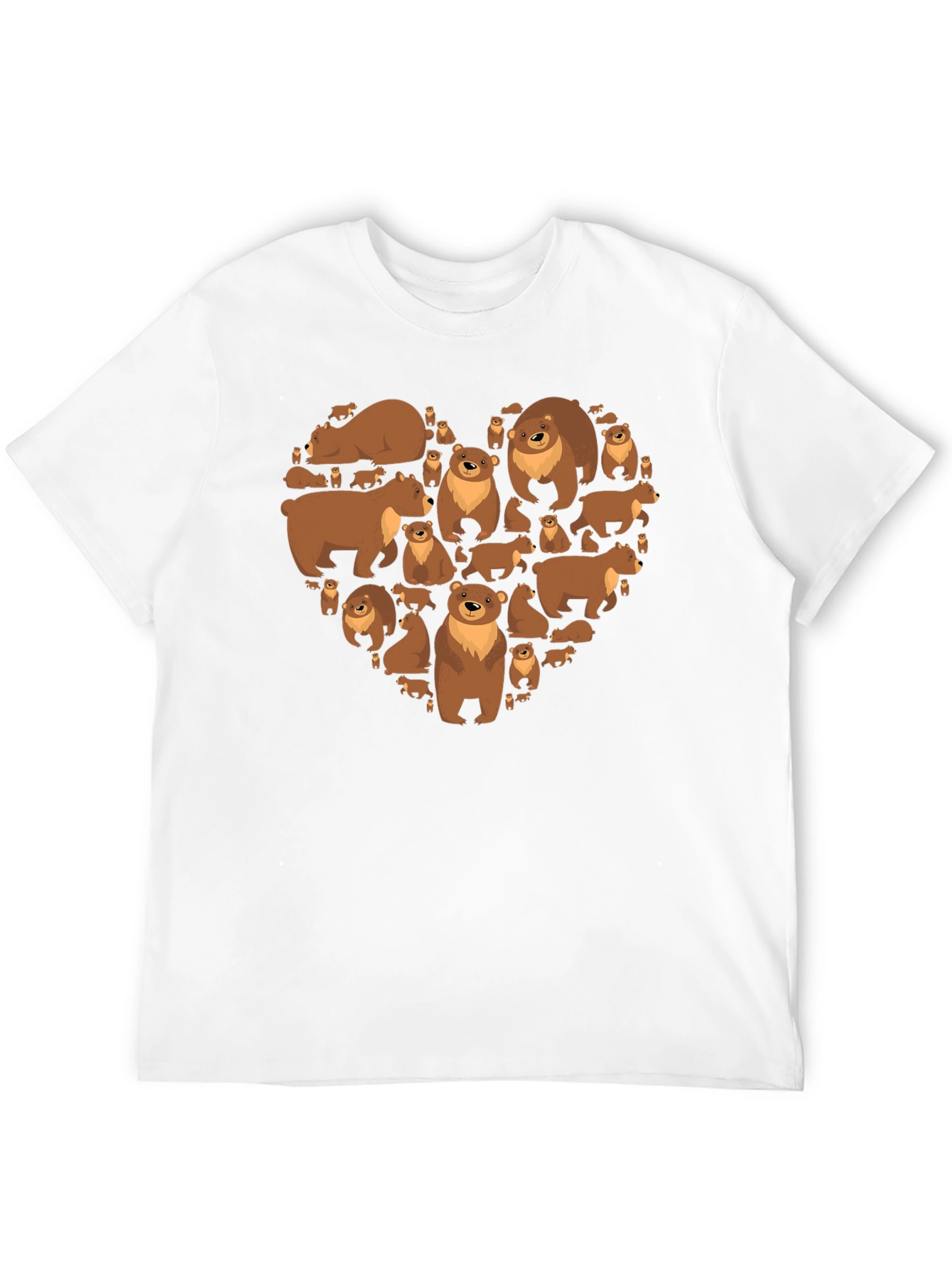Bear Heart Graphic T-Shirt - Casual Black Tee