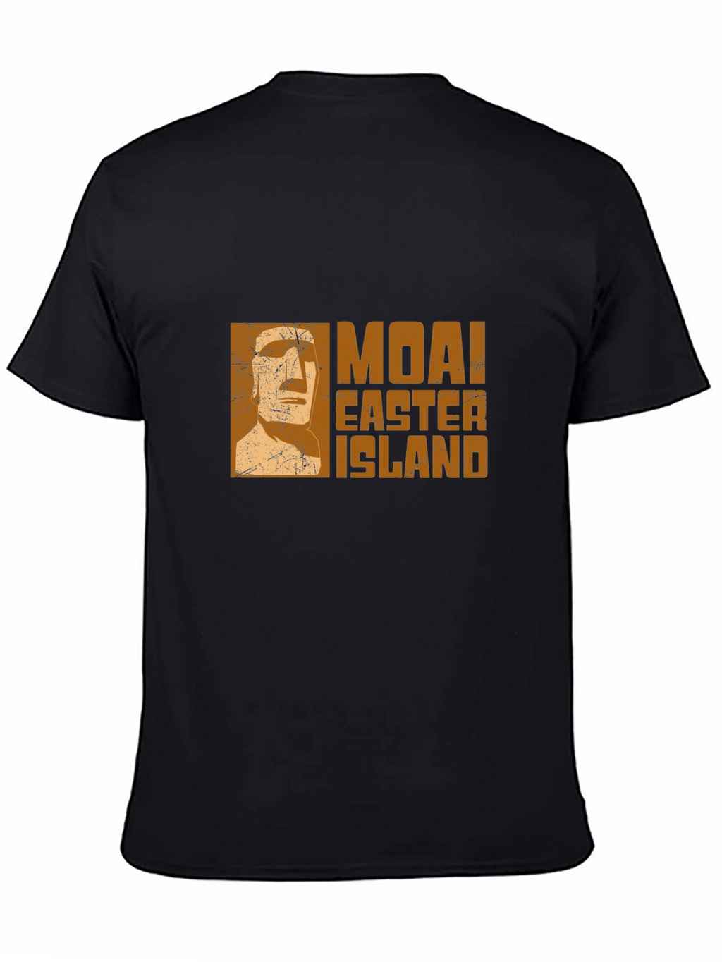 Moai Easter Island Graphic Tee - Black Cotton T-Shirt