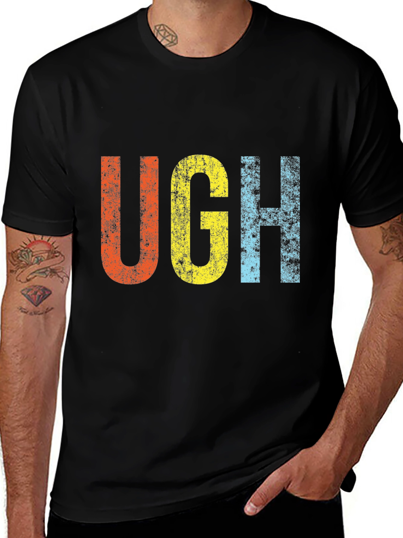 Retro UGH T-Shirt - Distressed Graphic Tee