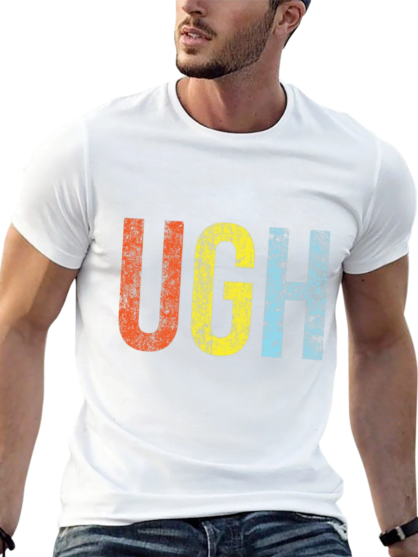 Retro UGH T-Shirt - Distressed Graphic Tee