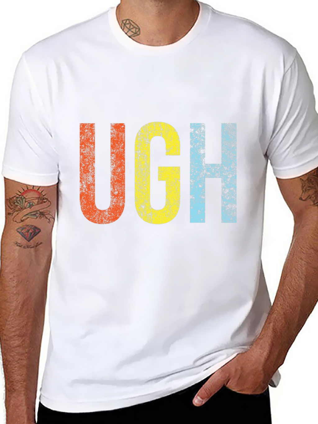 Retro UGH T-Shirt - Distressed Graphic Tee