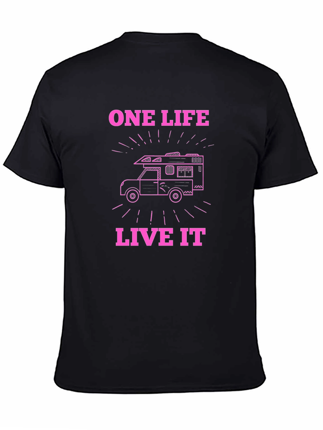 One Life Live It Pink RV Graphic Black T-Shirt
