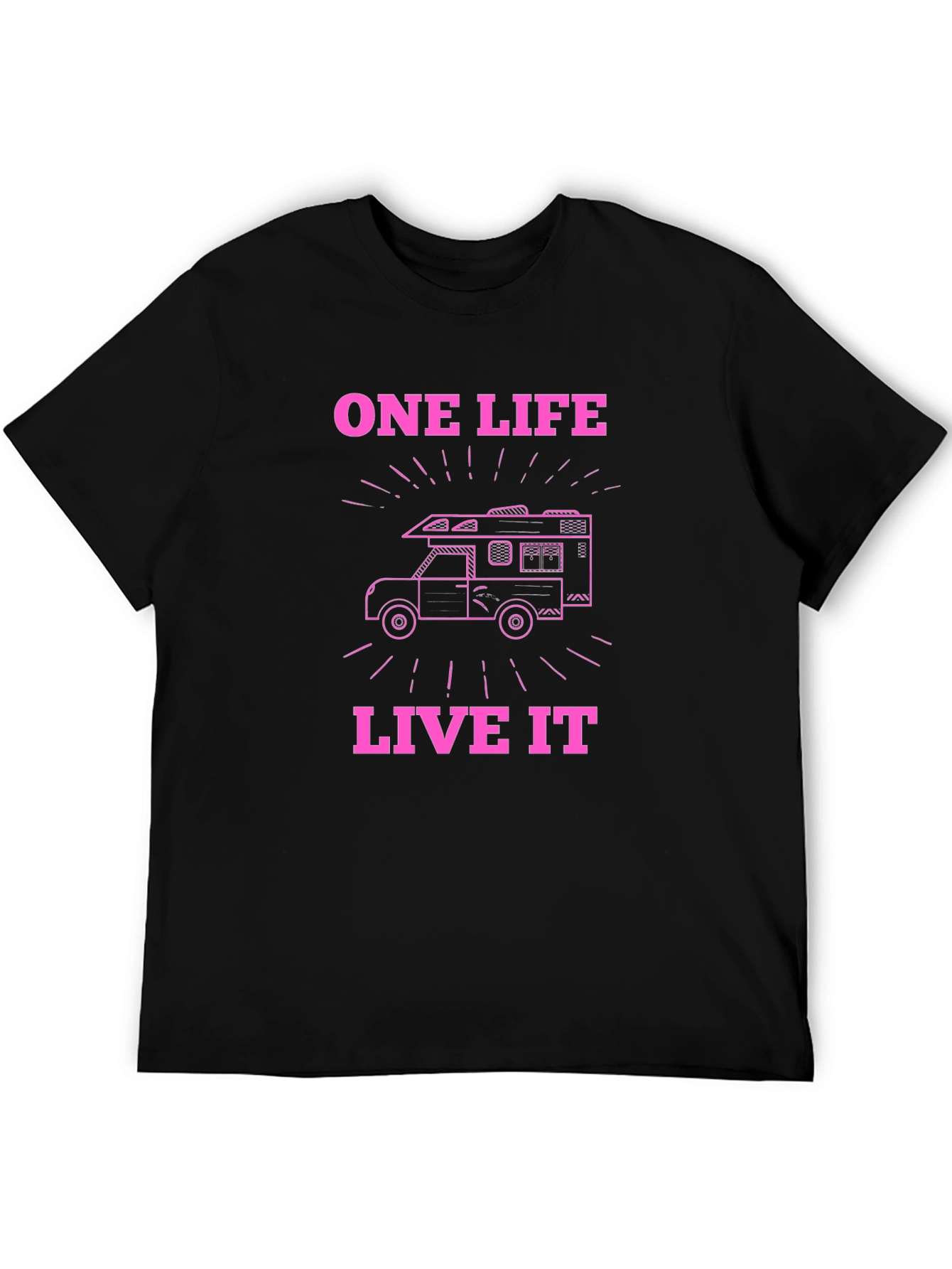 One Life Live It Pink RV Graphic Black T-Shirt