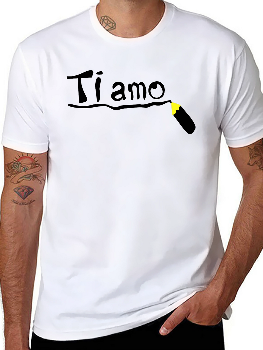Ti Amo T-Shirt - Black Cotton Graphic Tee