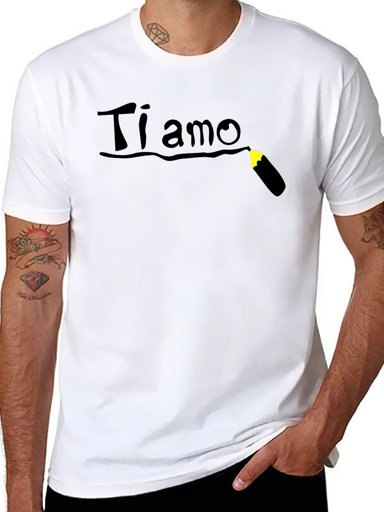 Ti Amo T-Shirt - Black Cotton Graphic Tee