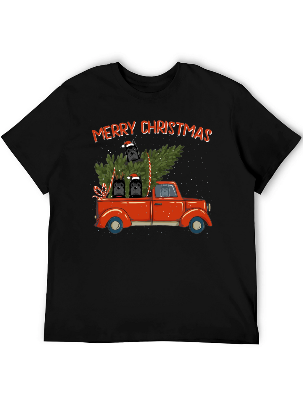 Merry Christmas Pug Truck T-Shirt