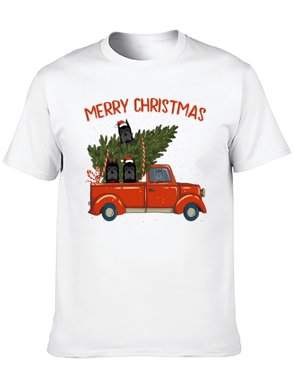 Merry Christmas Pug Truck T-Shirt