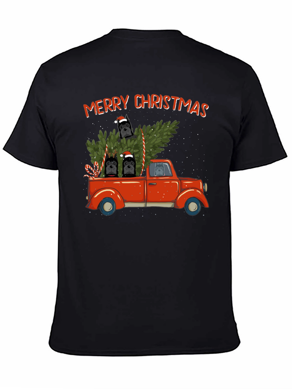 Merry Christmas Pug Truck T-Shirt