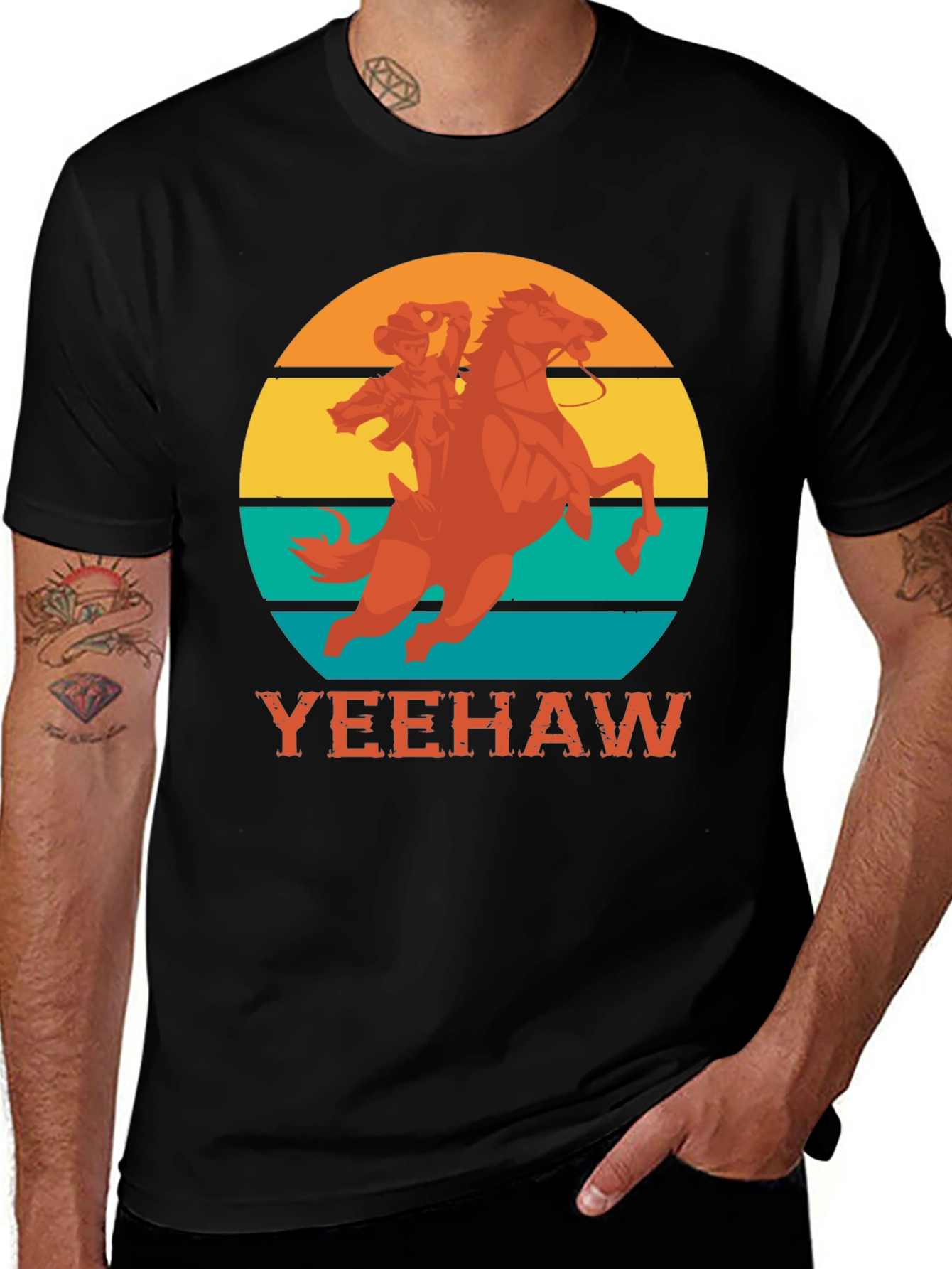 Yeehaw Cowboy Horse Graphic Tee