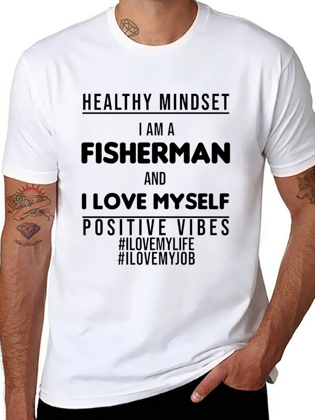 Fisherman Positive Vibes Graphic Tee