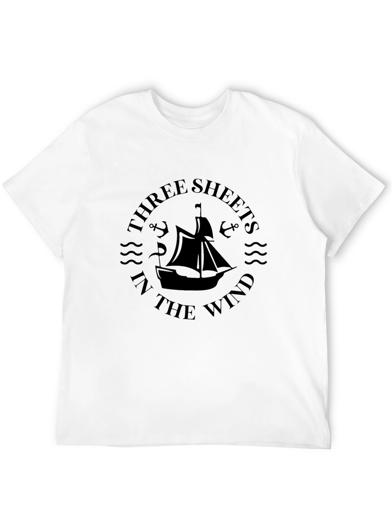 Nautical Black T-Shirt - Three Sheets in the Wind Design