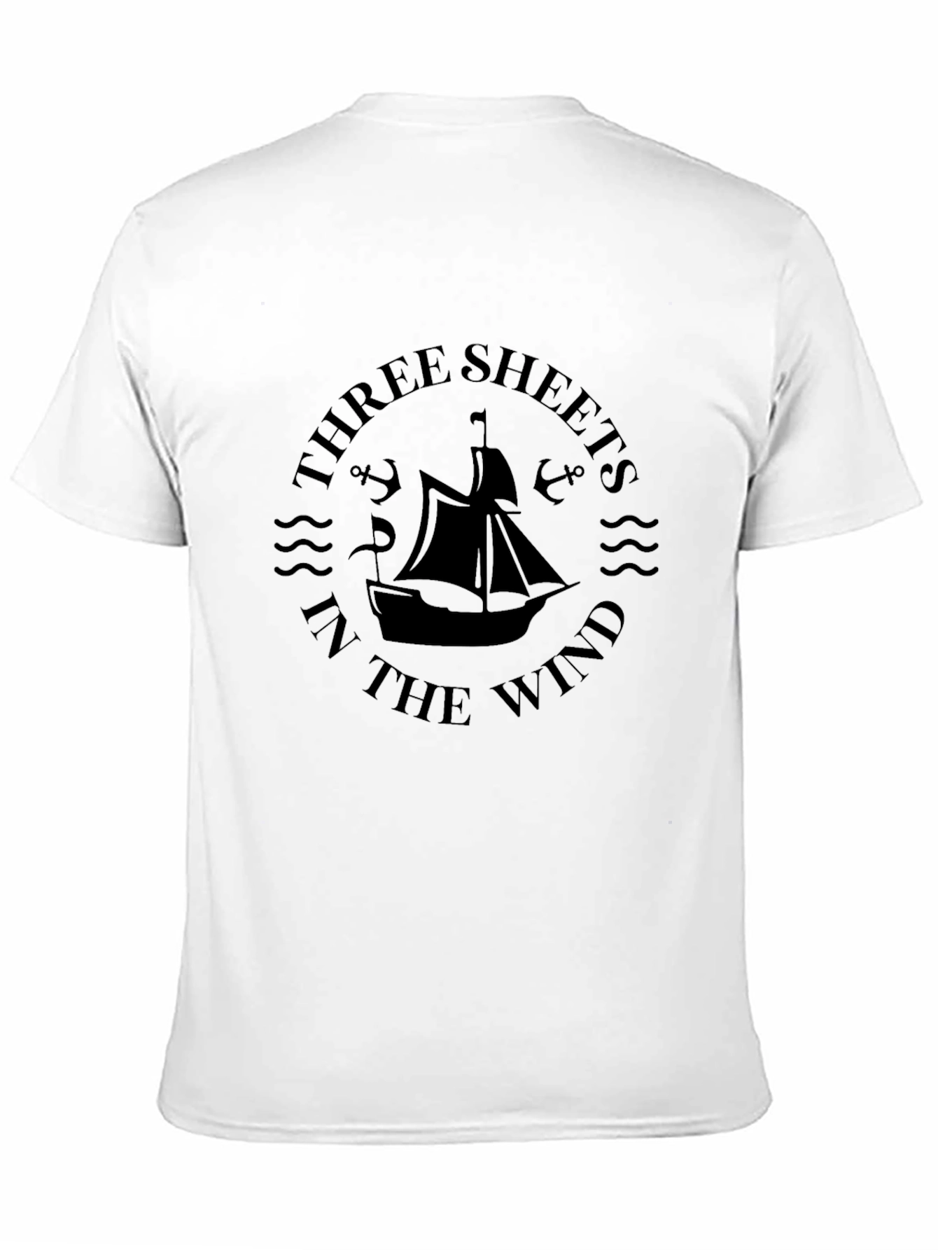 Nautical Black T-Shirt - Three Sheets in the Wind Design