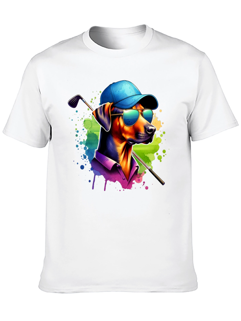Dog Golfer Graphic Tee - Cool Canine Style