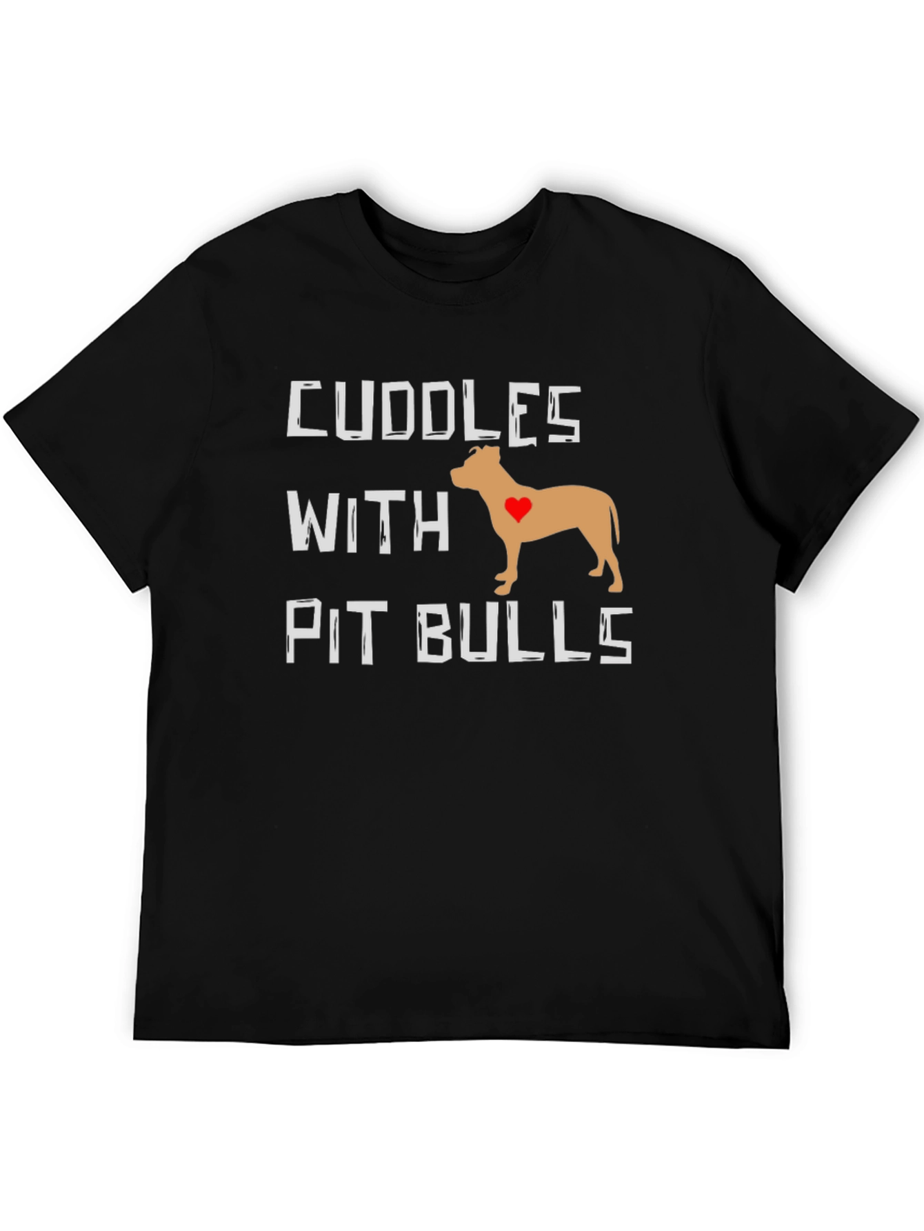 Cuddles with Pit Bulls Graphic T-Shirt - Black