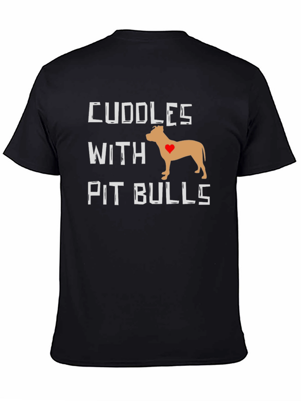 Cuddles with Pit Bulls Graphic T-Shirt - Black