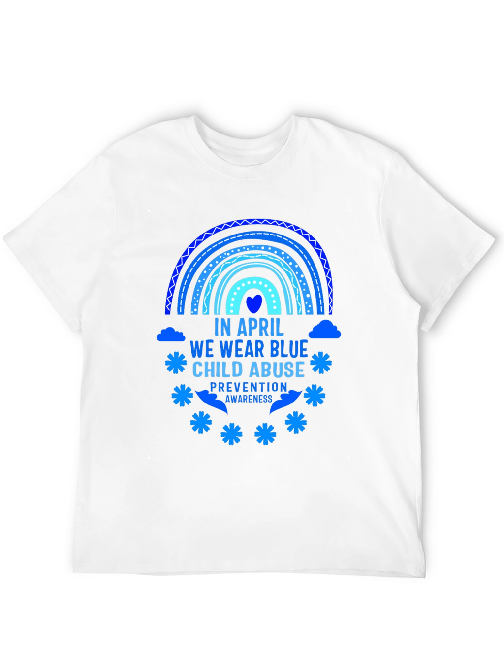 April Child Abuse Awareness Blue Rainbow T-Shirt