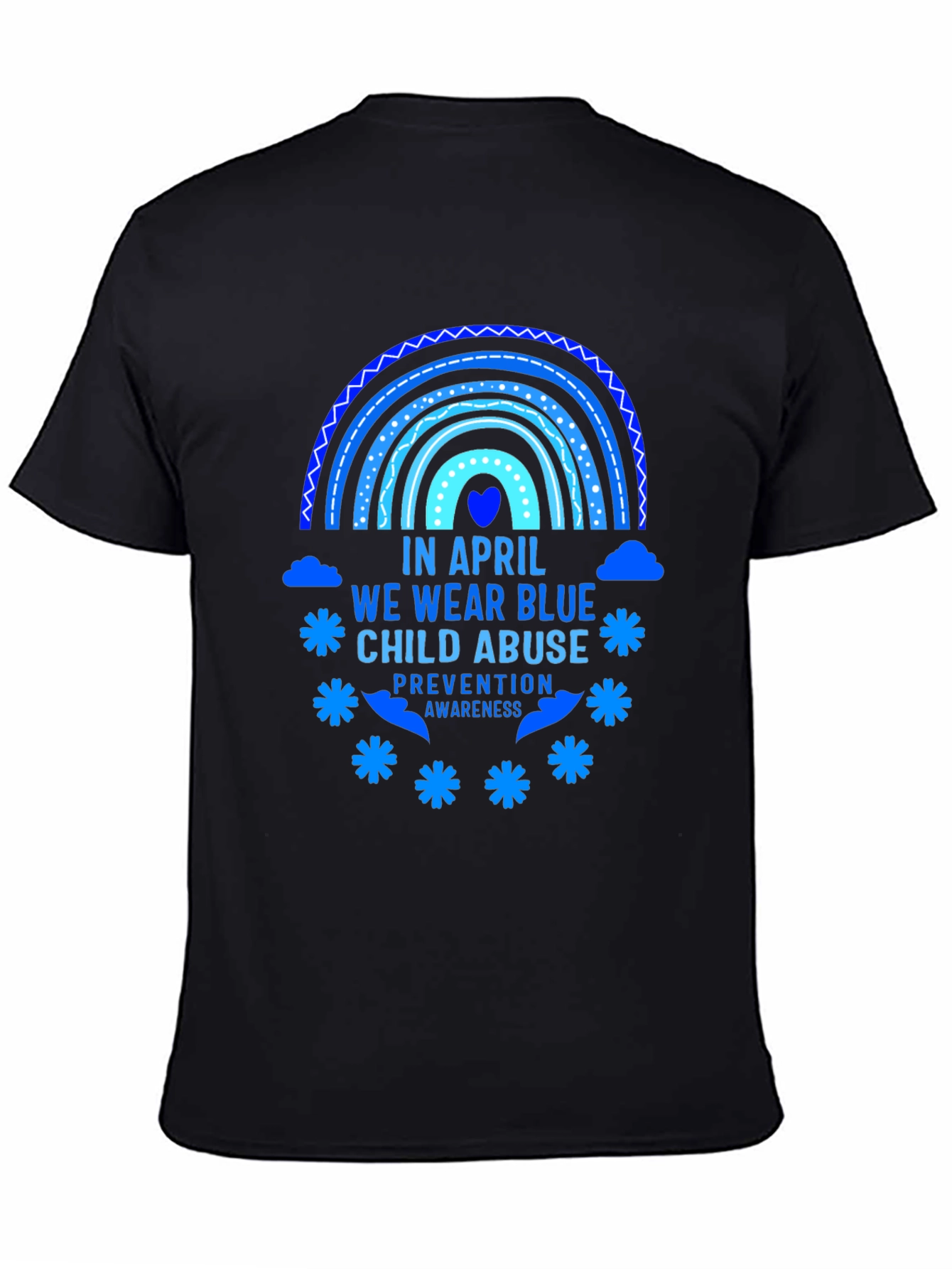 April Child Abuse Awareness Blue Rainbow T-Shirt