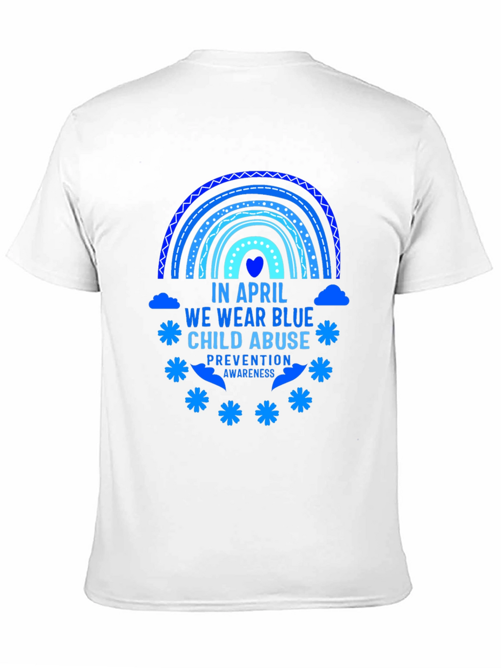 April Child Abuse Awareness Blue Rainbow T-Shirt