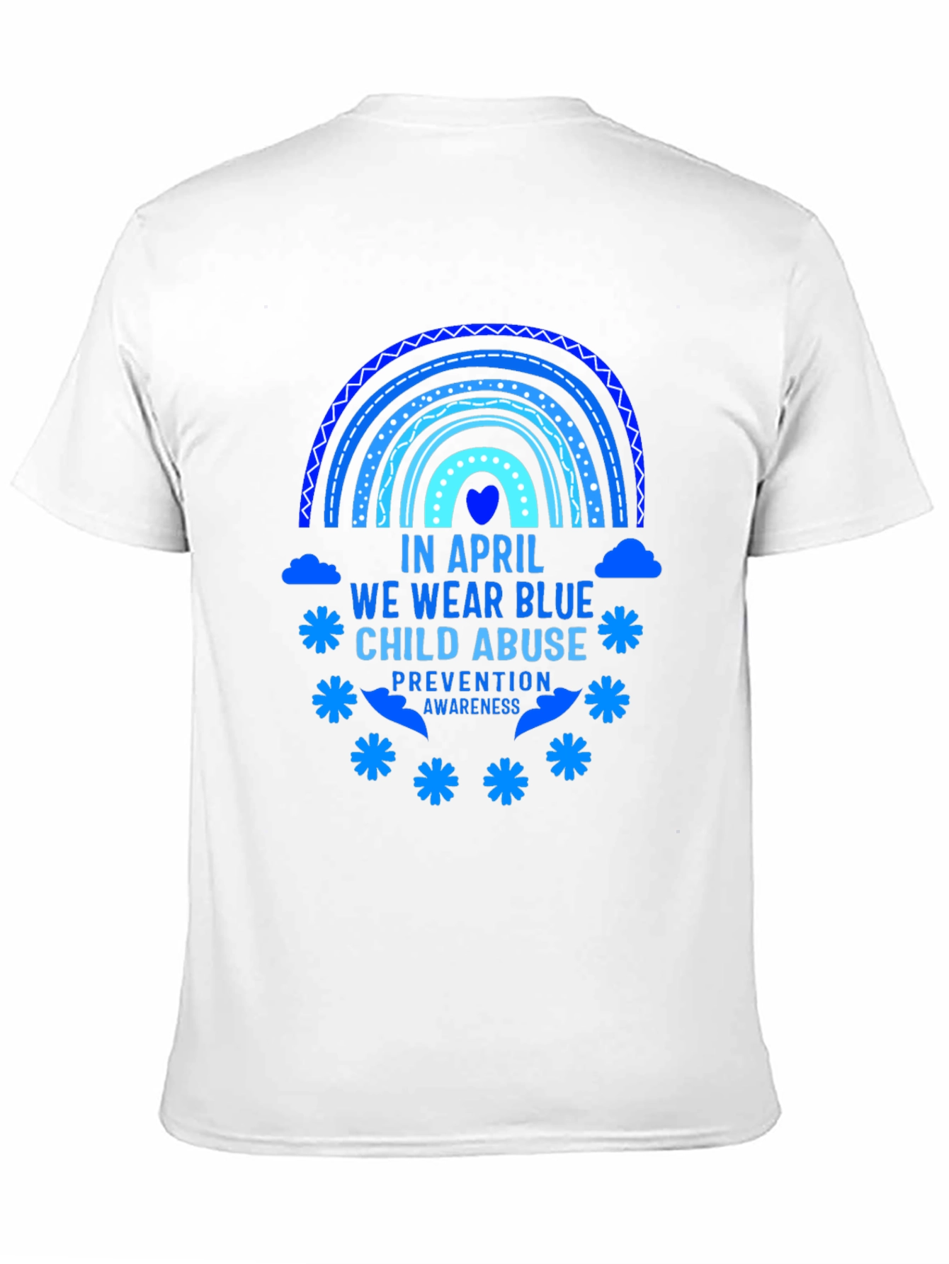 April Child Abuse Awareness Blue Rainbow T-Shirt