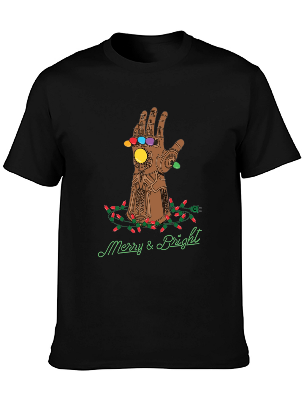 Merry & Bright Thanos Gauntlet Christmas T-Shirt
