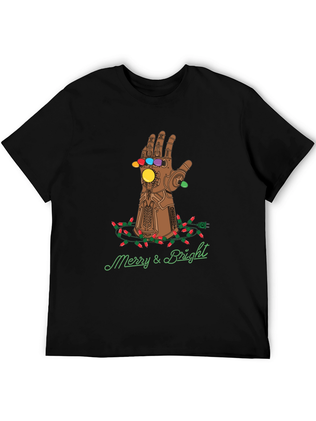 Merry & Bright Thanos Gauntlet Christmas T-Shirt