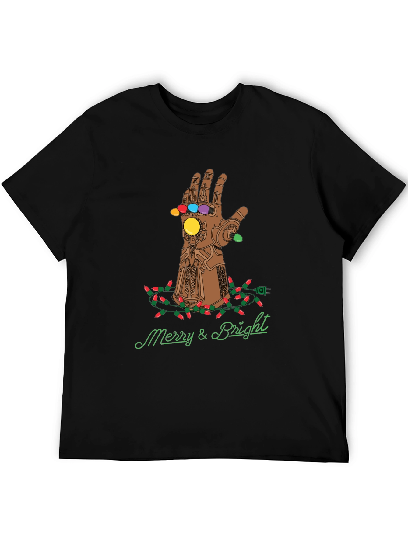 Merry & Bright Thanos Gauntlet Christmas T-Shirt