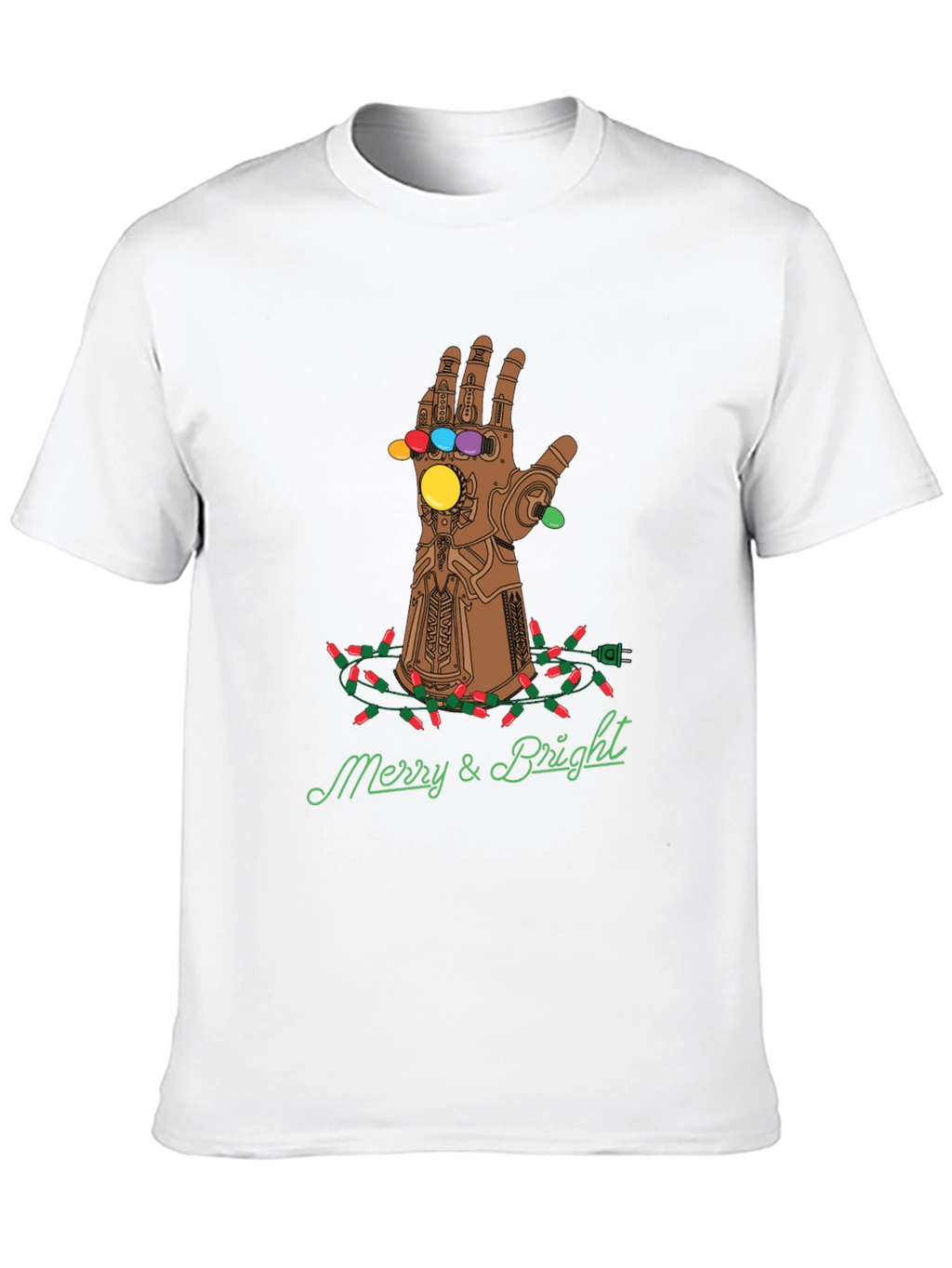 Merry & Bright Thanos Gauntlet Christmas T-Shirt