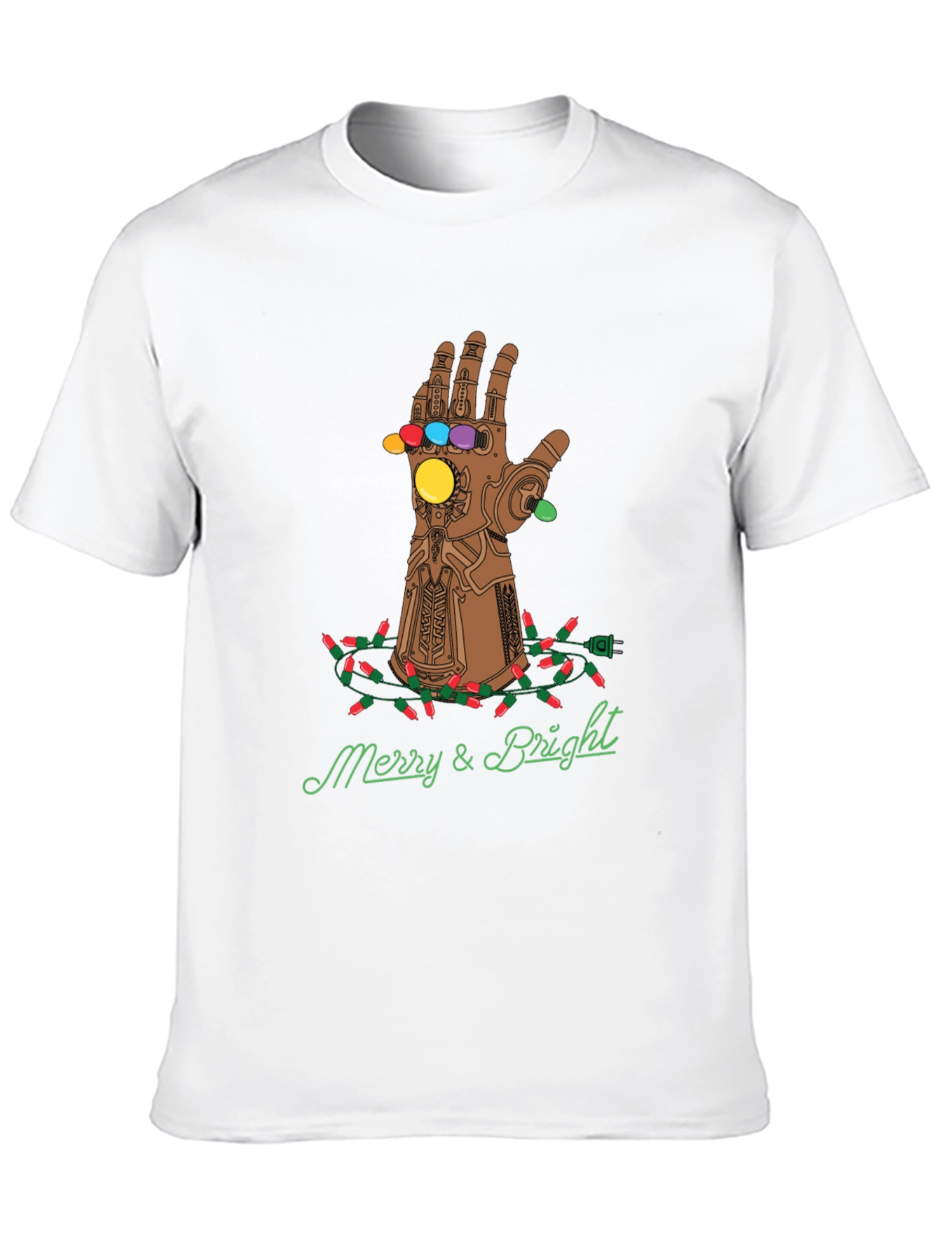 Merry & Bright Thanos Gauntlet Christmas T-Shirt