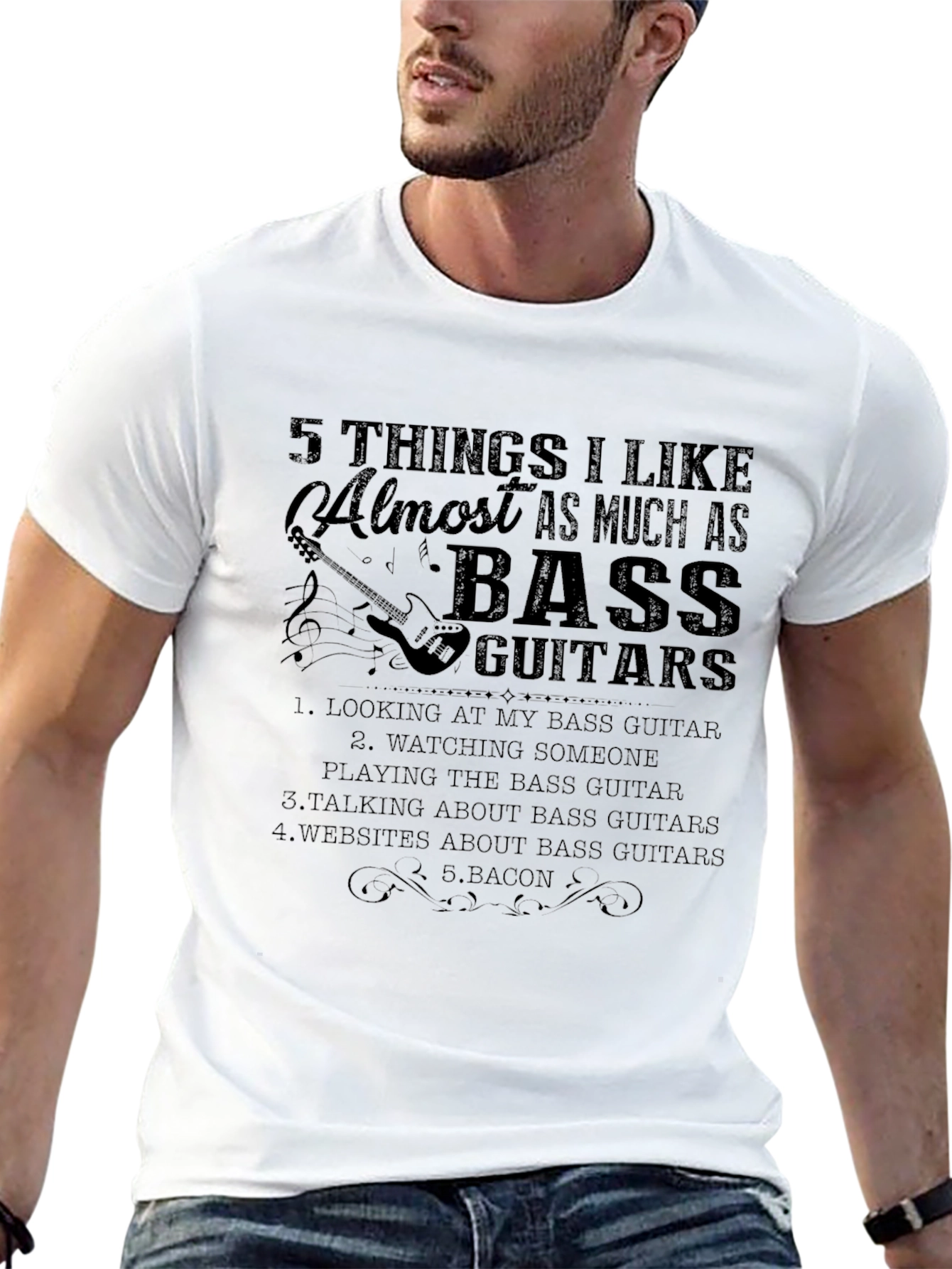 Bass Guitar Lover T-Shirt - 5 Things I Like