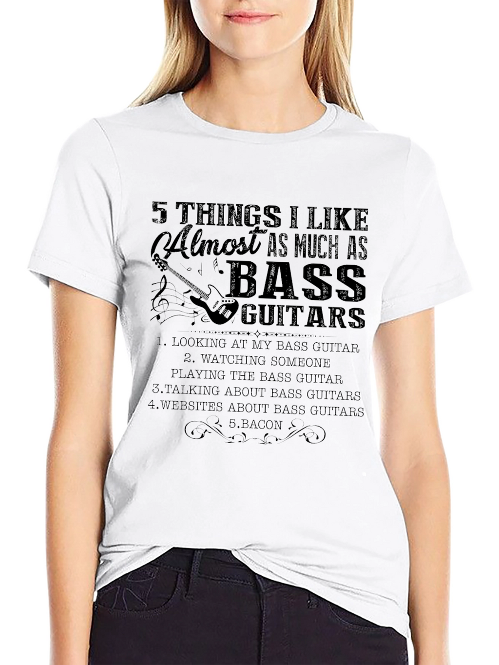 Bass Guitar Lover T-Shirt - 5 Things I Like