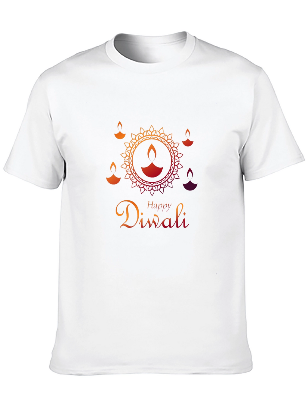 Happy Diwali Graphic Tee - Black Cotton Blend