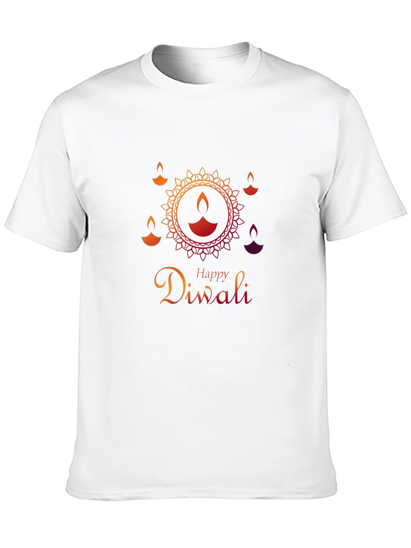 Happy Diwali Graphic Tee - Black Cotton Blend