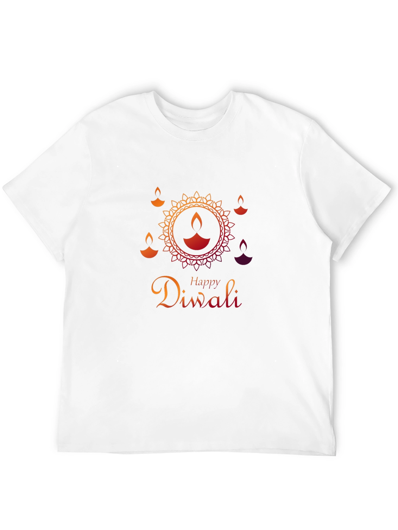 Happy Diwali Graphic Tee - Black Cotton Blend