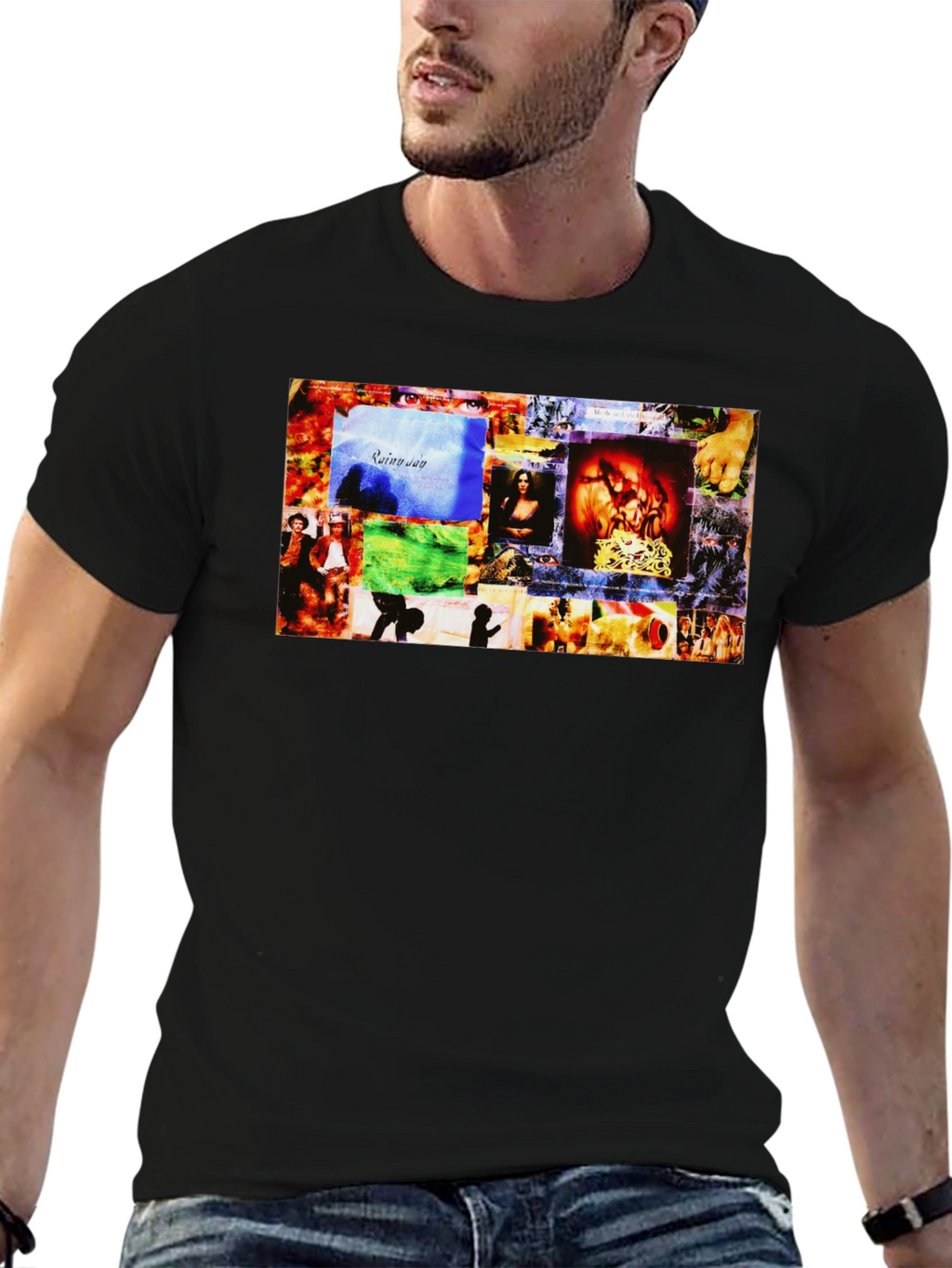 Grunge Album Cover T-Shirt - Black