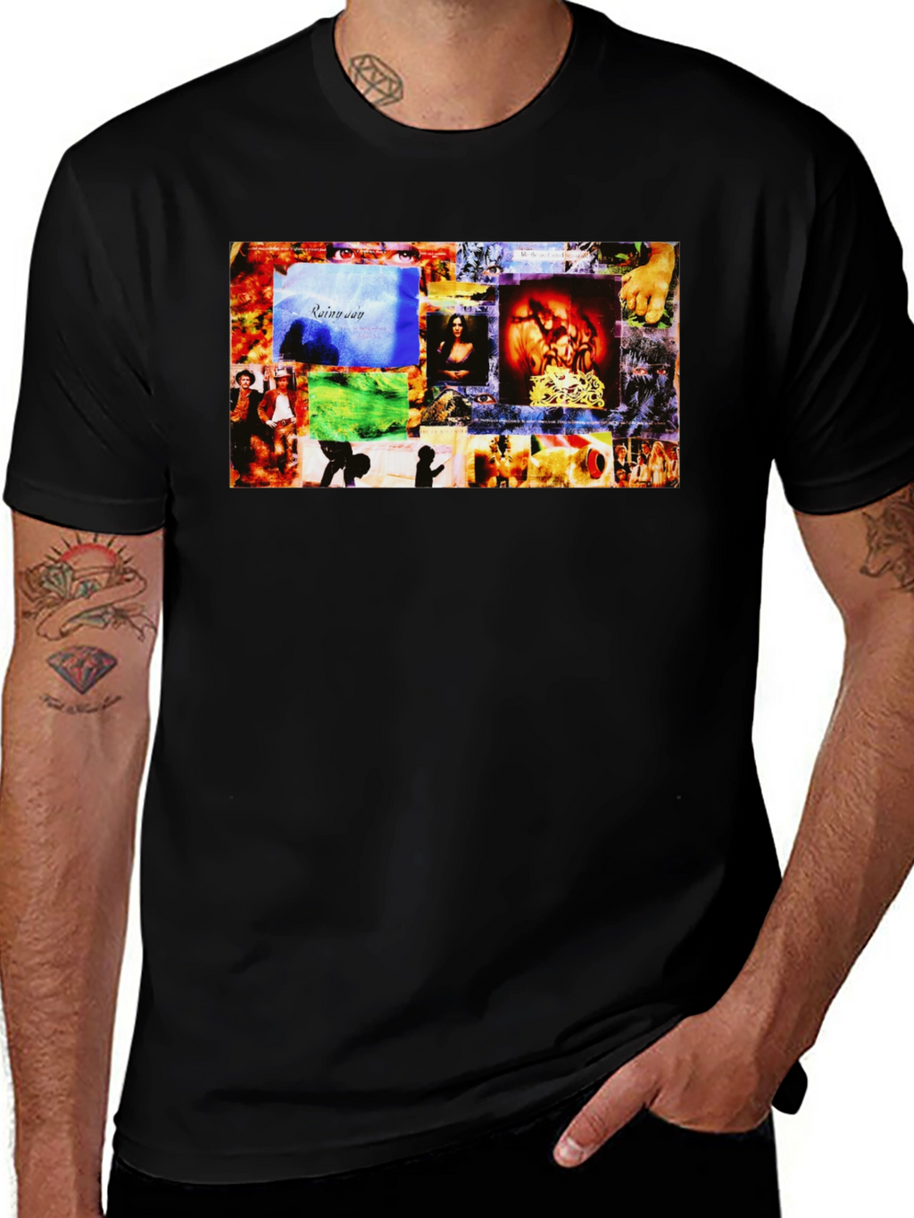 Grunge Album Cover T-Shirt - Black
