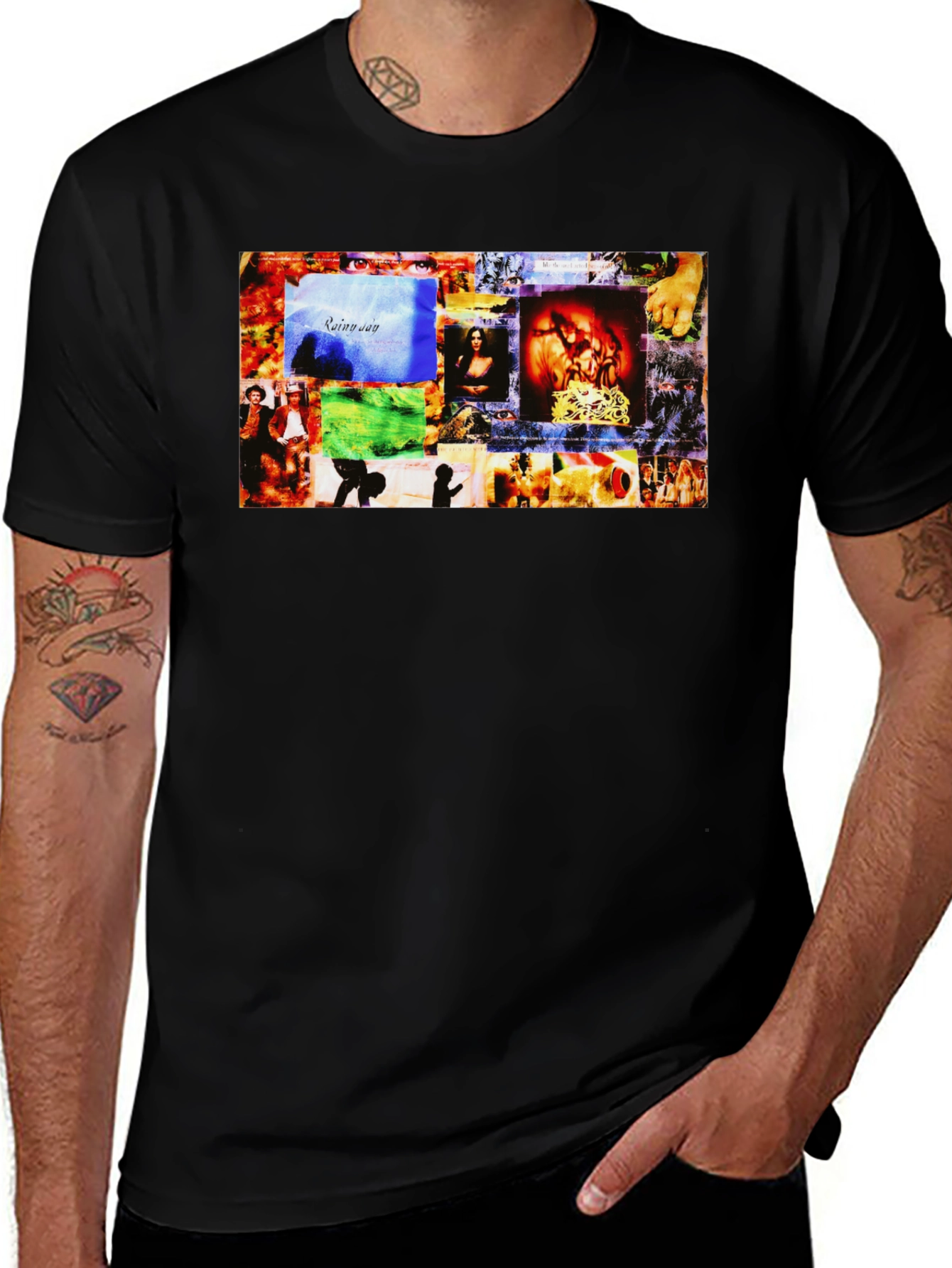 Grunge Album Cover T-Shirt - Black