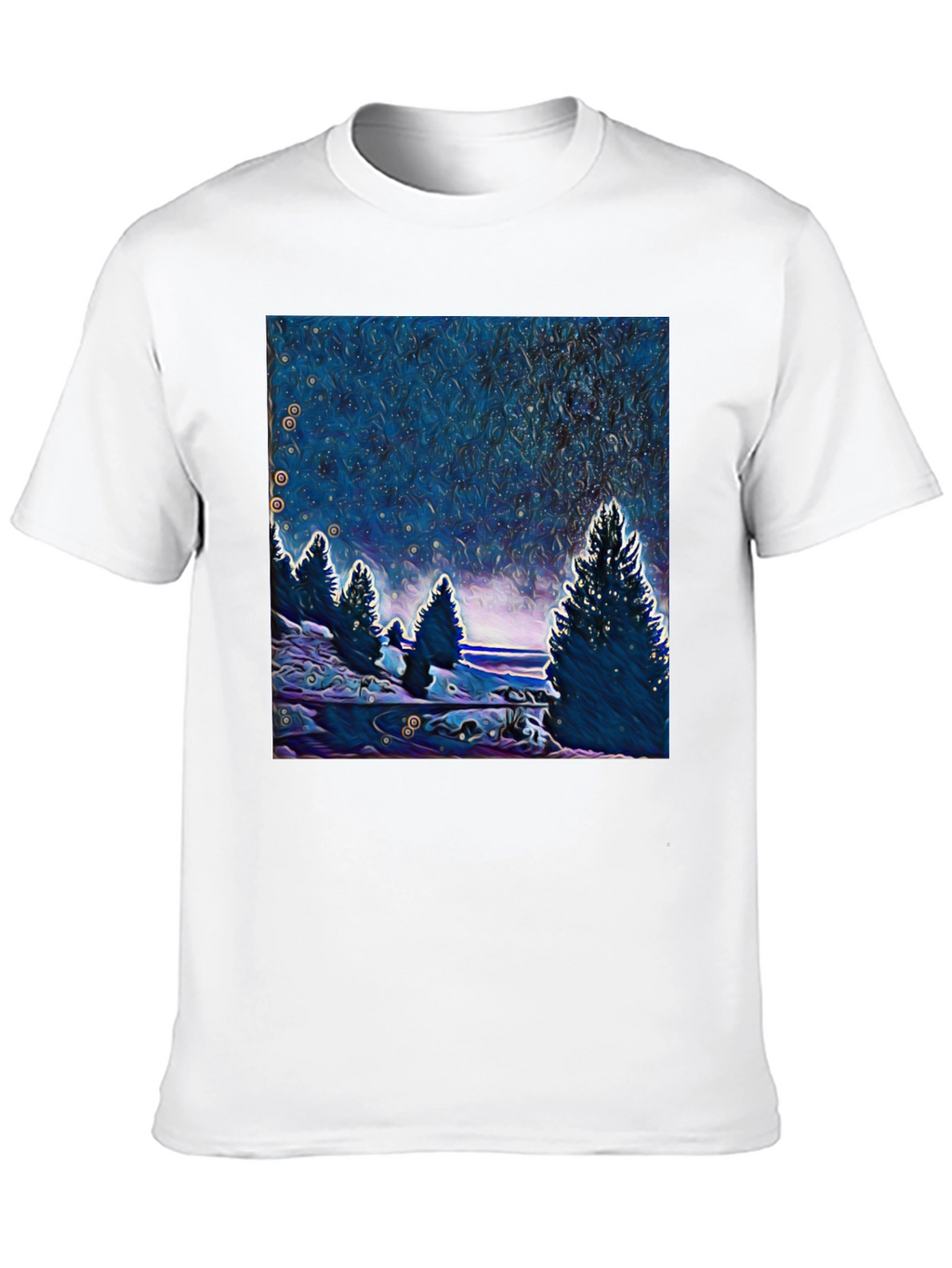 Starry Night Trees Graphic T-Shirt