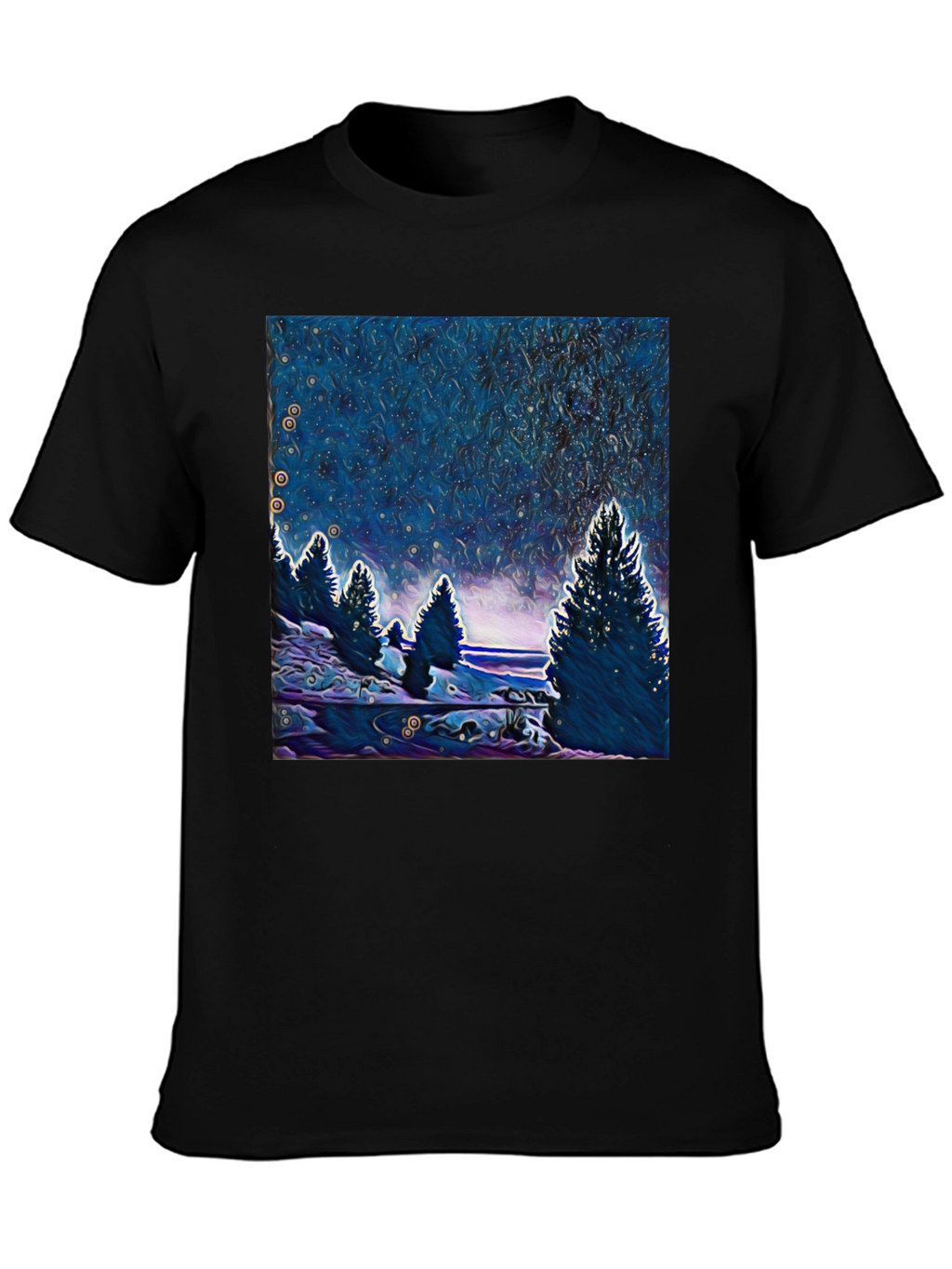 Starry Night Trees Graphic T-Shirt