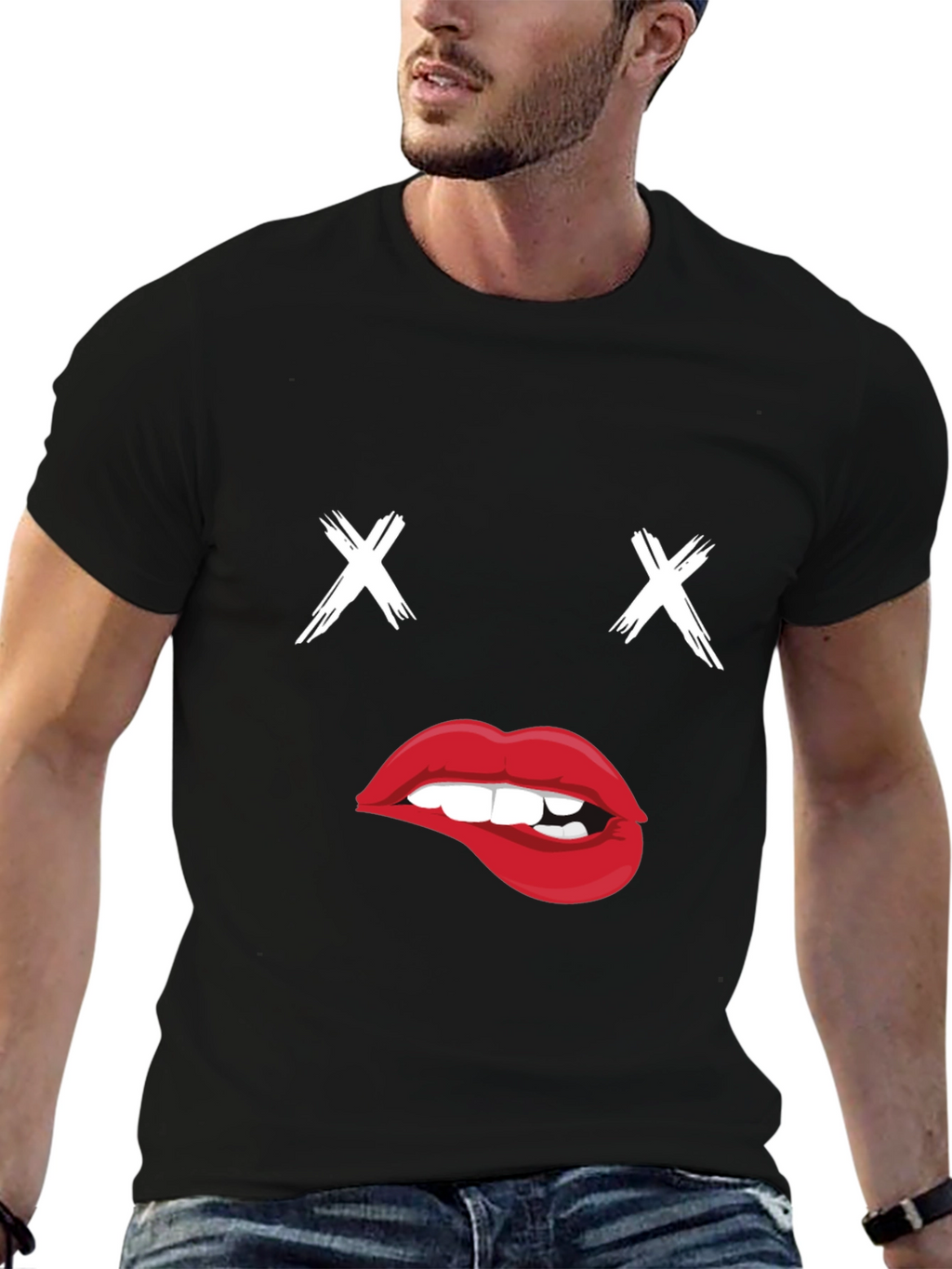 Black T-Shirt with Dead Inside Graphic
