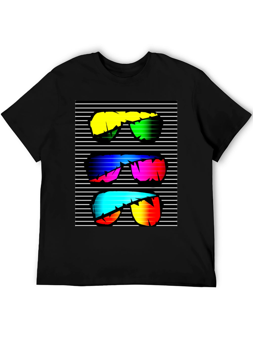 Retro Sunglasses Graphic T-Shirt - Black