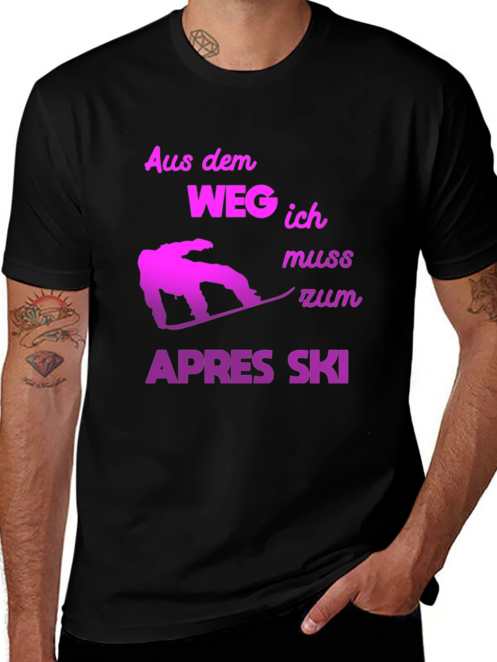 Apres Ski T-Shirt - Snowboarder Design