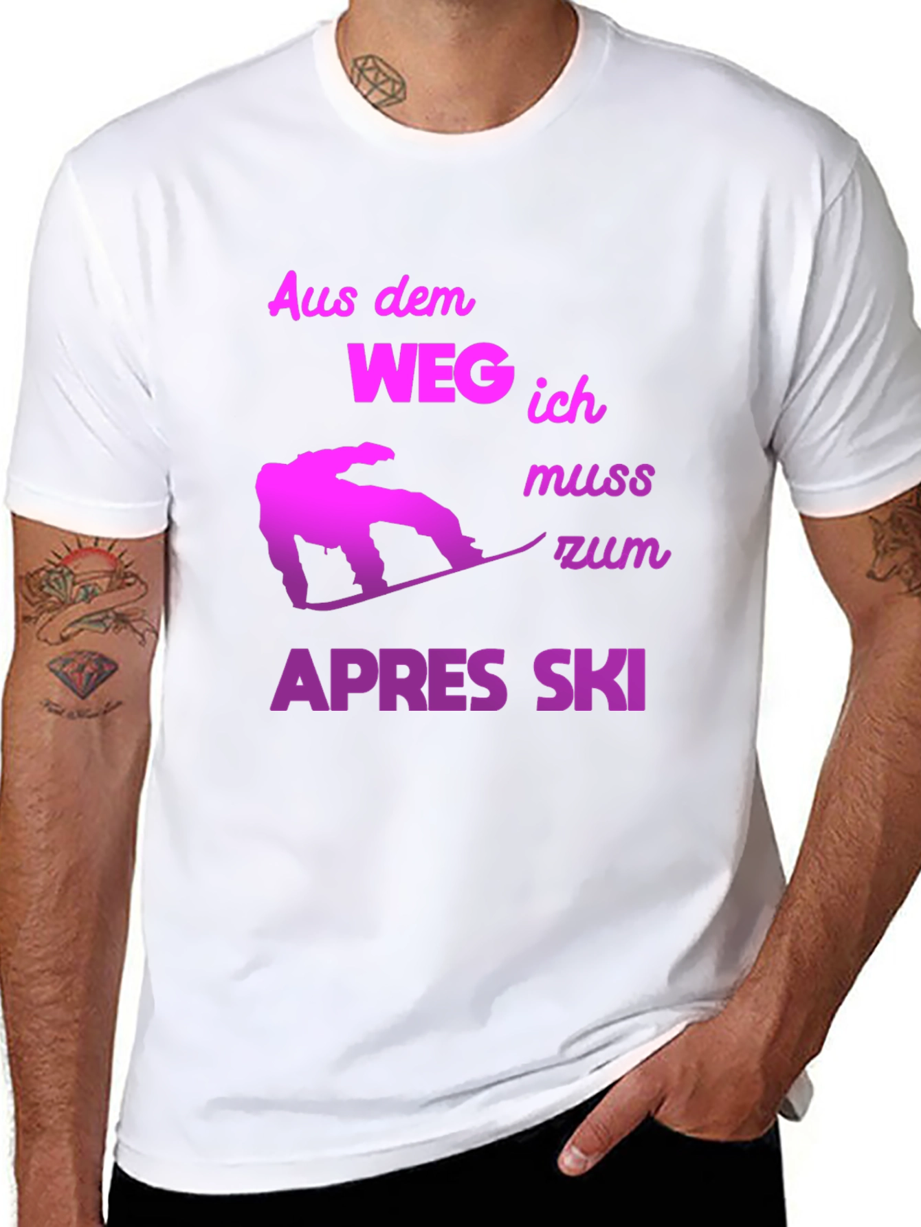 Apres Ski T-Shirt - Snowboarder Design
