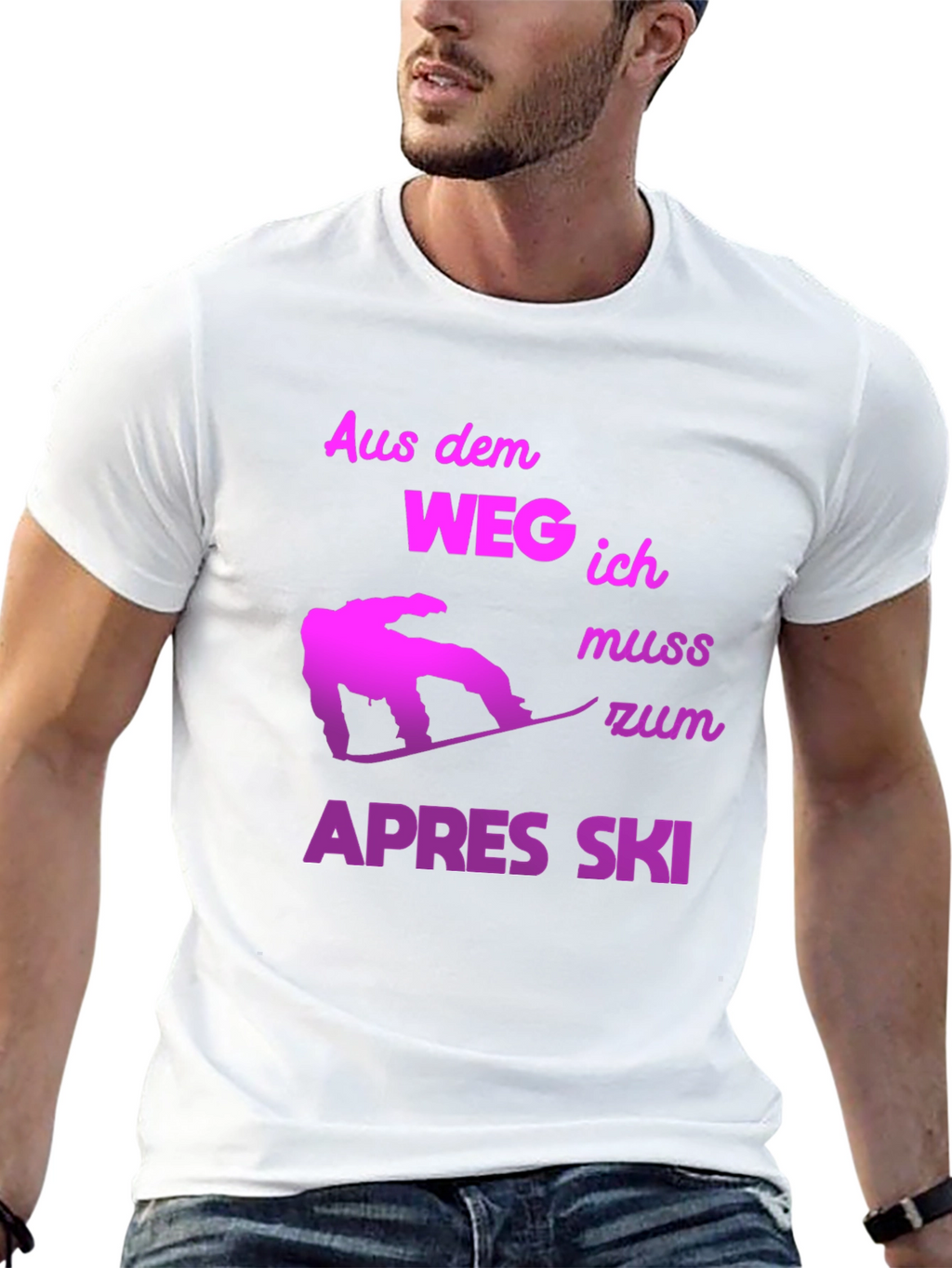 Apres Ski T-Shirt - Snowboarder Design